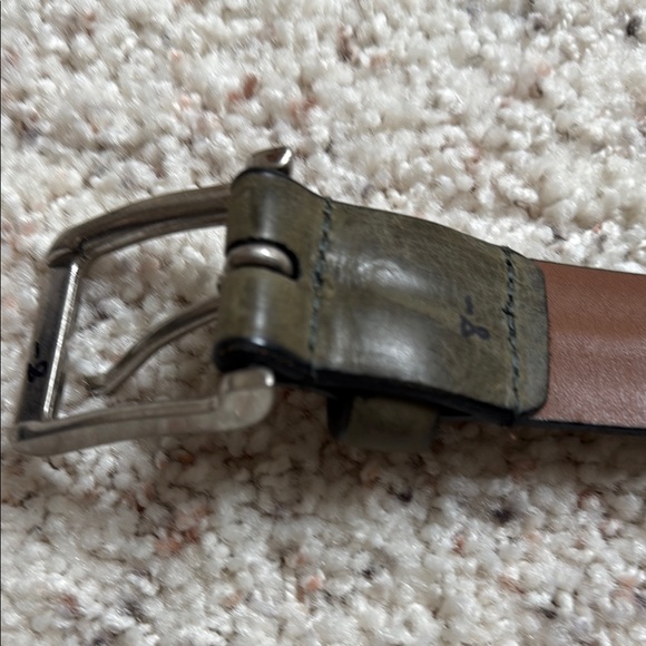 Allen Edmonds Men's Olive Green Leather Belt - Picture 6 of 7